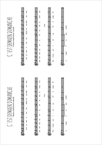 C'est demain dimanche Partition gratuite